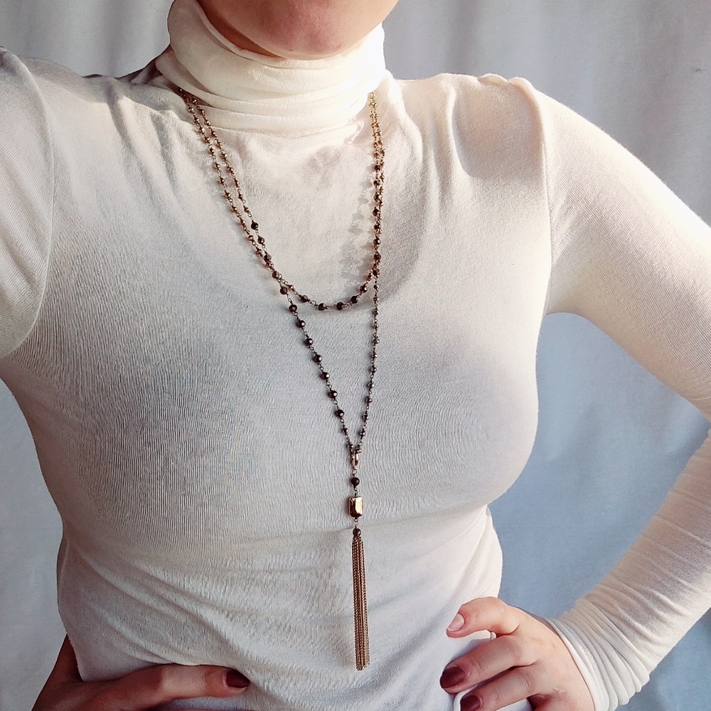 Stella & Dot | Gitane tassel necklace
in Gold